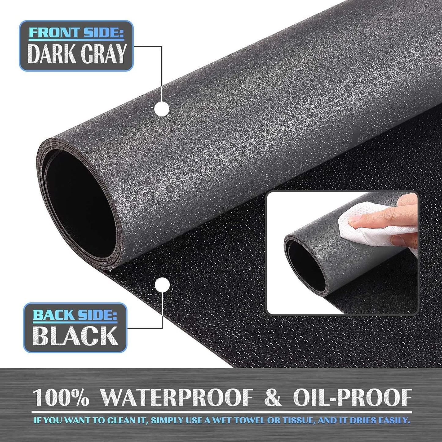 K KNODEL Large Office Leather Desk Mat, Mouse and Keyboard Pad, Computer and Laptop Mat, Desktop Protector and Cover, Writing Pad and Blotter (31.5"x15.7", Dark Gray)