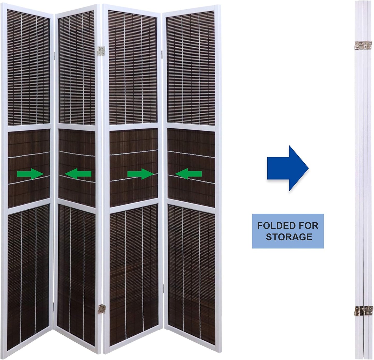 4 Panel 6ft Tall Modern Style Standing Wall Partition Room Divider Panel Indoor Separation, Folding Privacy Screens, Living Room, Partition & Space Divider, Freestanding Inexpensive