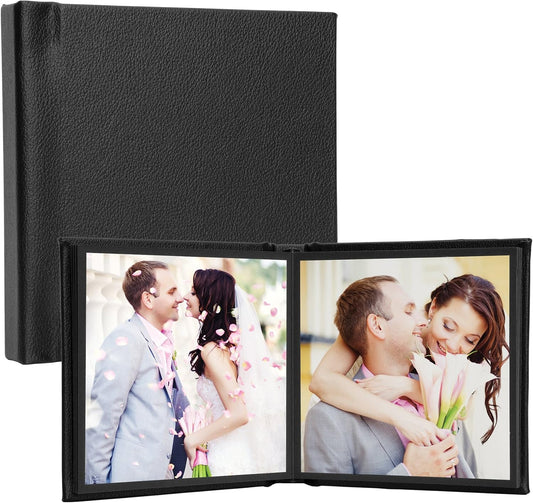Neil Enterprises Inc. Leather Self-Stick 5" x 5" Black Photo Album - Holds 10 Photos