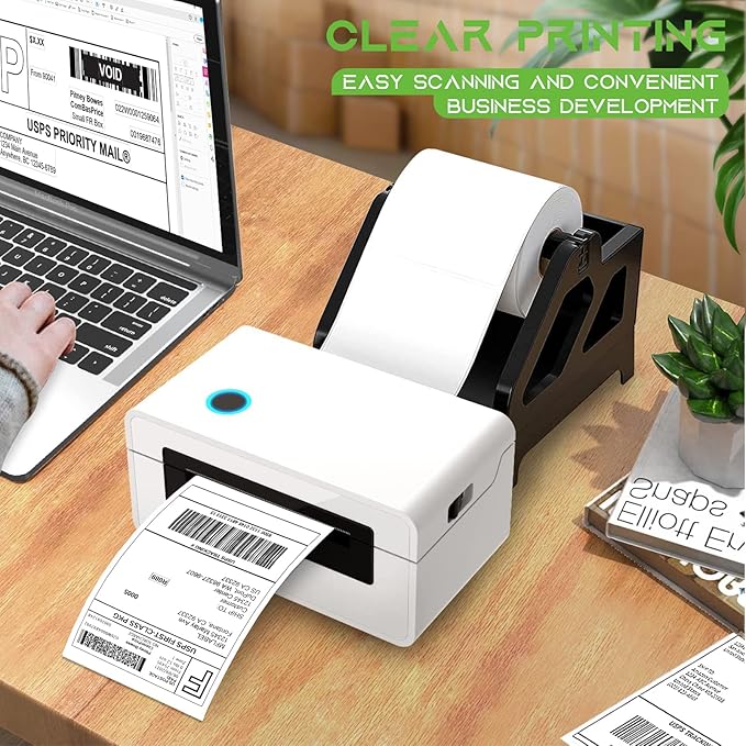 MFLABEL® 12 Rolls of 450 Labels 4x6 Direct Thermal Shipping Labels for Zebra 2844 ZP-450 ZP-500 ZP-505