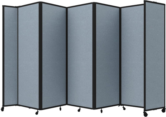 Versare Room Divider 360 Portable Wall Partition | Folding Panels | Large Freestanding Divider | Locking Wheels | Temporary Room Separator