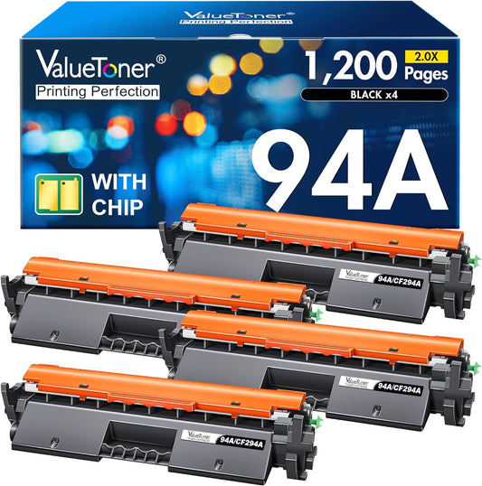 Valuetoner Compatible Toner Cartridge Replacement for HP 94A CF294A for Laserjet Pro MFP M118dw,M148dw, M148fdw, Laserjet M148, M118 Printer (Black, 4-Pack)