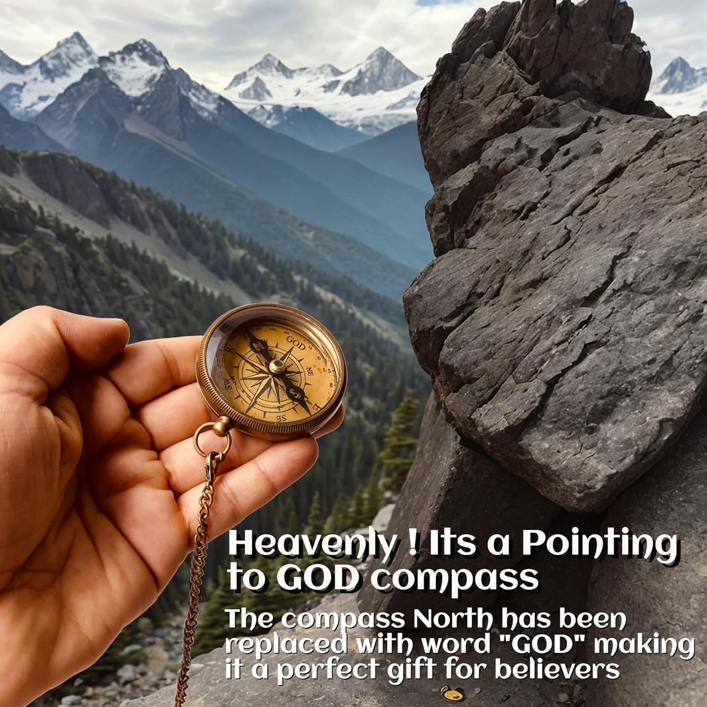 Gift for Son from Mom Dad | Engraved Compass 2" - Father to Son Gifts, Mom to Son Gifts for Graduation 2025, Birthday Baptism Confirmation Communion