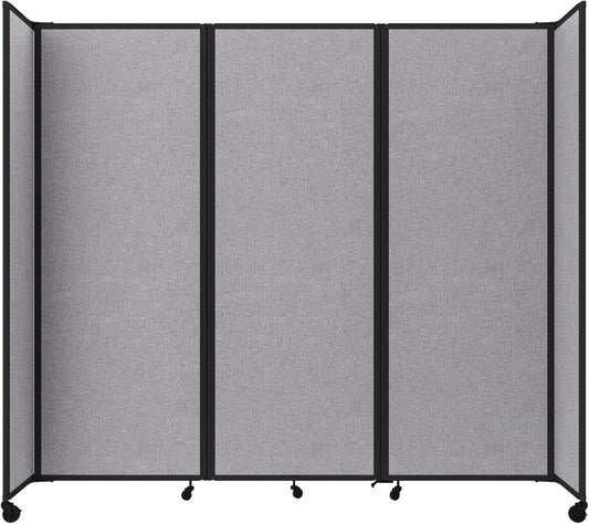 Versare Room Divider 360 Portable Wall Partition | Folding Panels | Large Freestanding Divider | Locking Wheels | Temporary Room Separator
