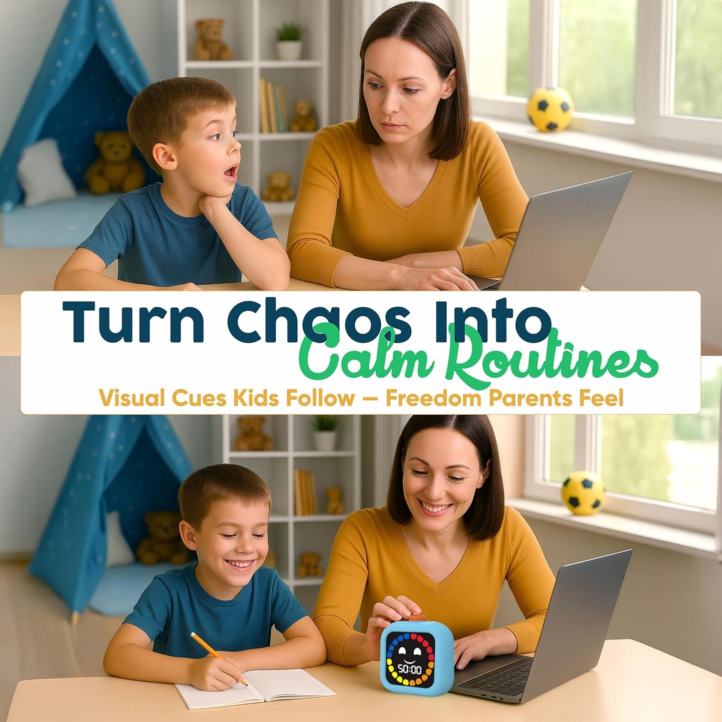 Digital Visual Timer for Kids - Rechargeable 99 Min Timer - Focus & Smoother Routines - Visual Timer for Classroom, ADHD Autism Toddler Support - Daily Use at Home, Therapy or School