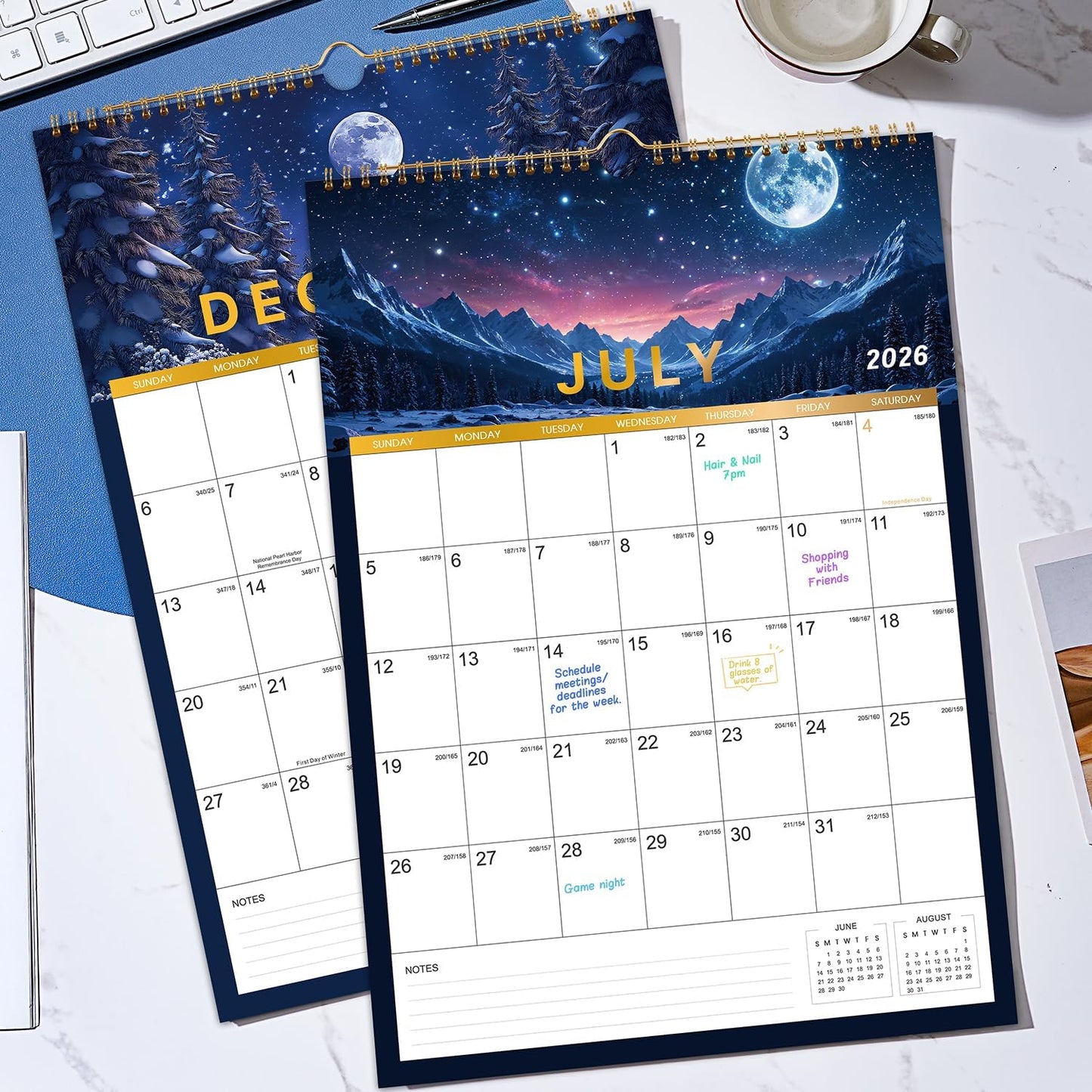 2026 Wall Calendar - 2026 Calendar, JAN 2026 - DEC 2026, 12" x 17", Large Calendar 2026 with Twin-wire Binding, Notes, Perfect 2026 Wall Calendar 12 Month for Organizing