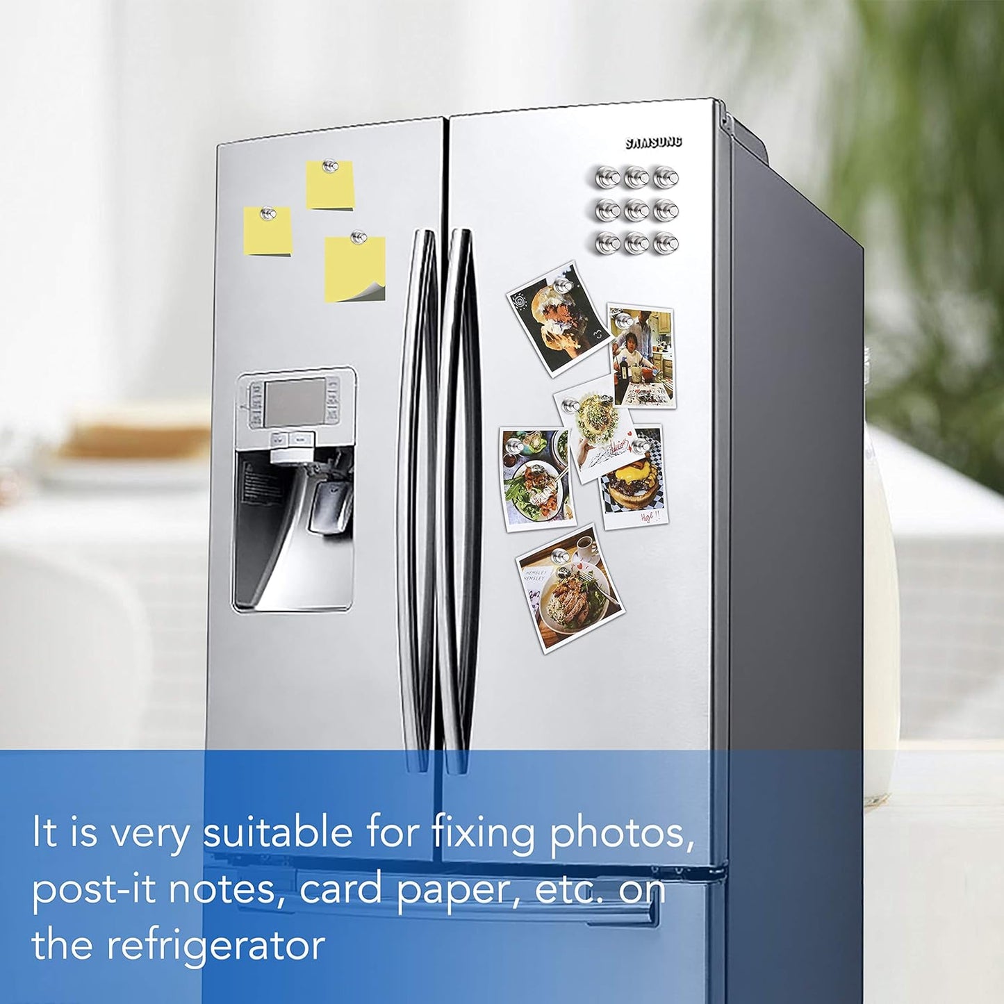 LOVIMAG 30 Pcs Refrigerator Magnets, Fridge Magnets, Strong Whiteboard Magnets, Magnetic Push Pins, Strong Metal Magnets for Fridge, Whiteboard, Office, Classroom, Map, Kitchen