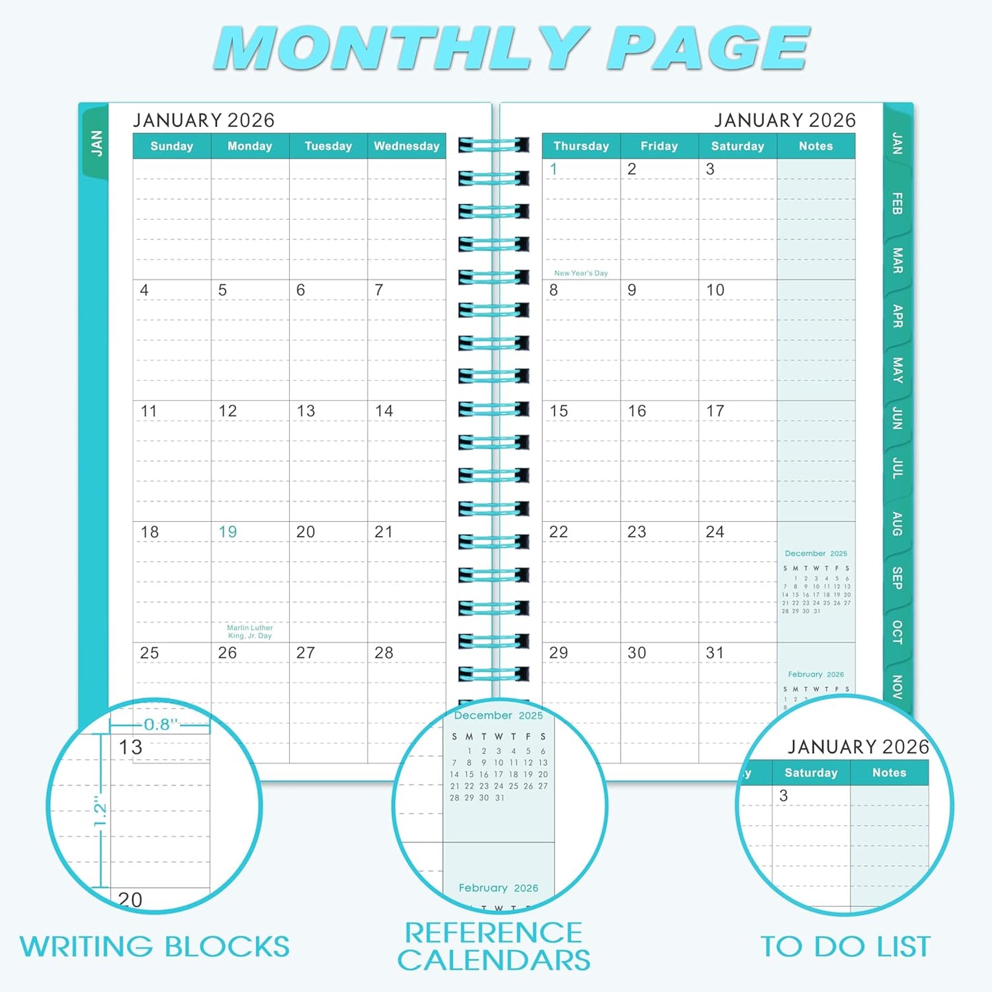 Pocket Calendar 2026-2028 - 3 Year Monthly Pocket Planner 2026-2028 from Jan. 2026 to Dec. 2028, 2026 Planner for Purse with Flexible & Waterproof Cover, 6.5" x 3.9"