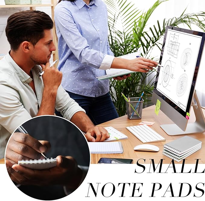 Leinuosen 100 Pcs Spiral Memo Pads 3x5 Inch 75 Sheets College Ruled Small Pocket Notebooks Little Mini Notepads Bulk Top Bound Lined Note Pads for Home School Office Travel Work (Vivid Color)