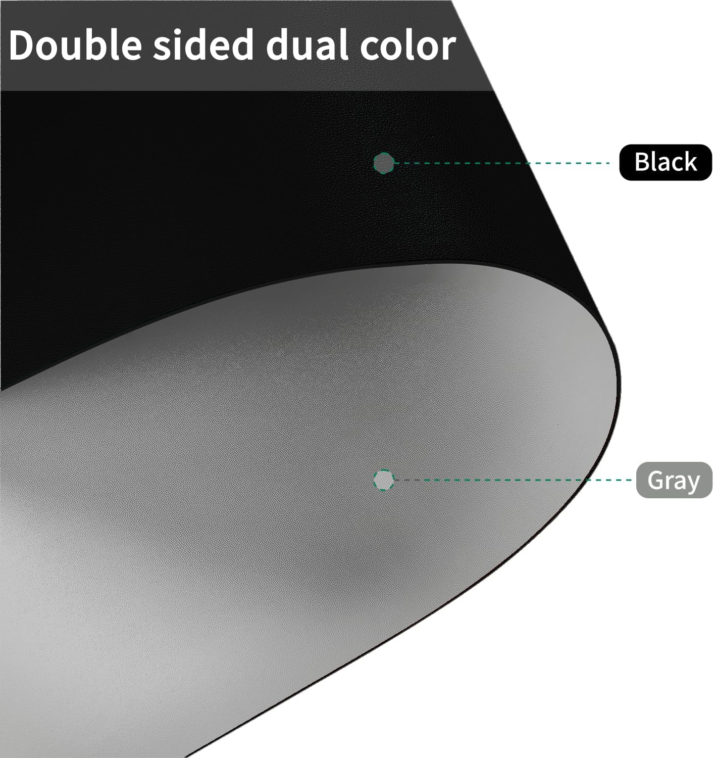 Leather Table Cover,1.8mm Thick,48x72 Inch Table Protector,Table Protector for Dining Room Table,Dining Table Cover,Table Cover Protector,Table Pads for Dining Room Table(Black+Gray,48x72)