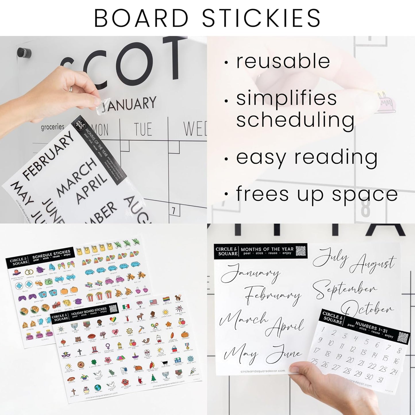 Personalized Clear Acrylic Calendar for Wall, Calendar Whiteboard for Wall, Dry Erase Wall Calendar, Wall Calendar Organizer System for Home (Cursive, Grey, 14"W x 11"H)