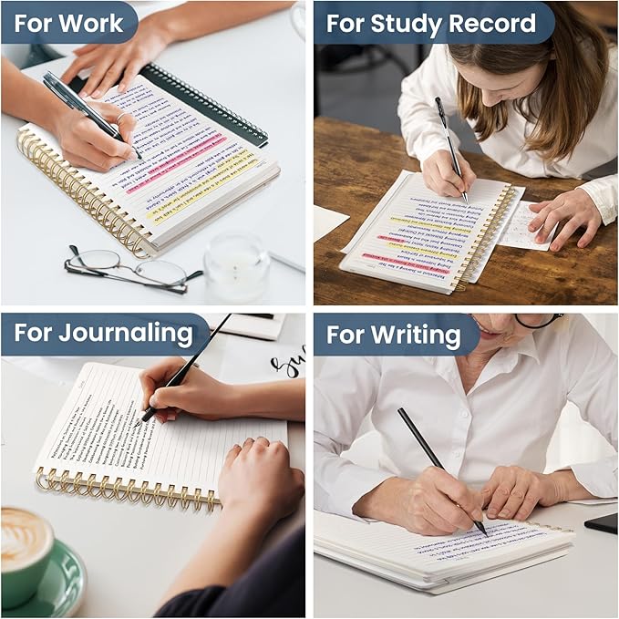 Lined Spiral Notebook Journal for Work, 300 Pages Thick B5 (7.1"x10") College Ruled Journal for Women & Writing, Hardcover Notebook for Note Taking, Perfect for Office Home School, Blue Floral