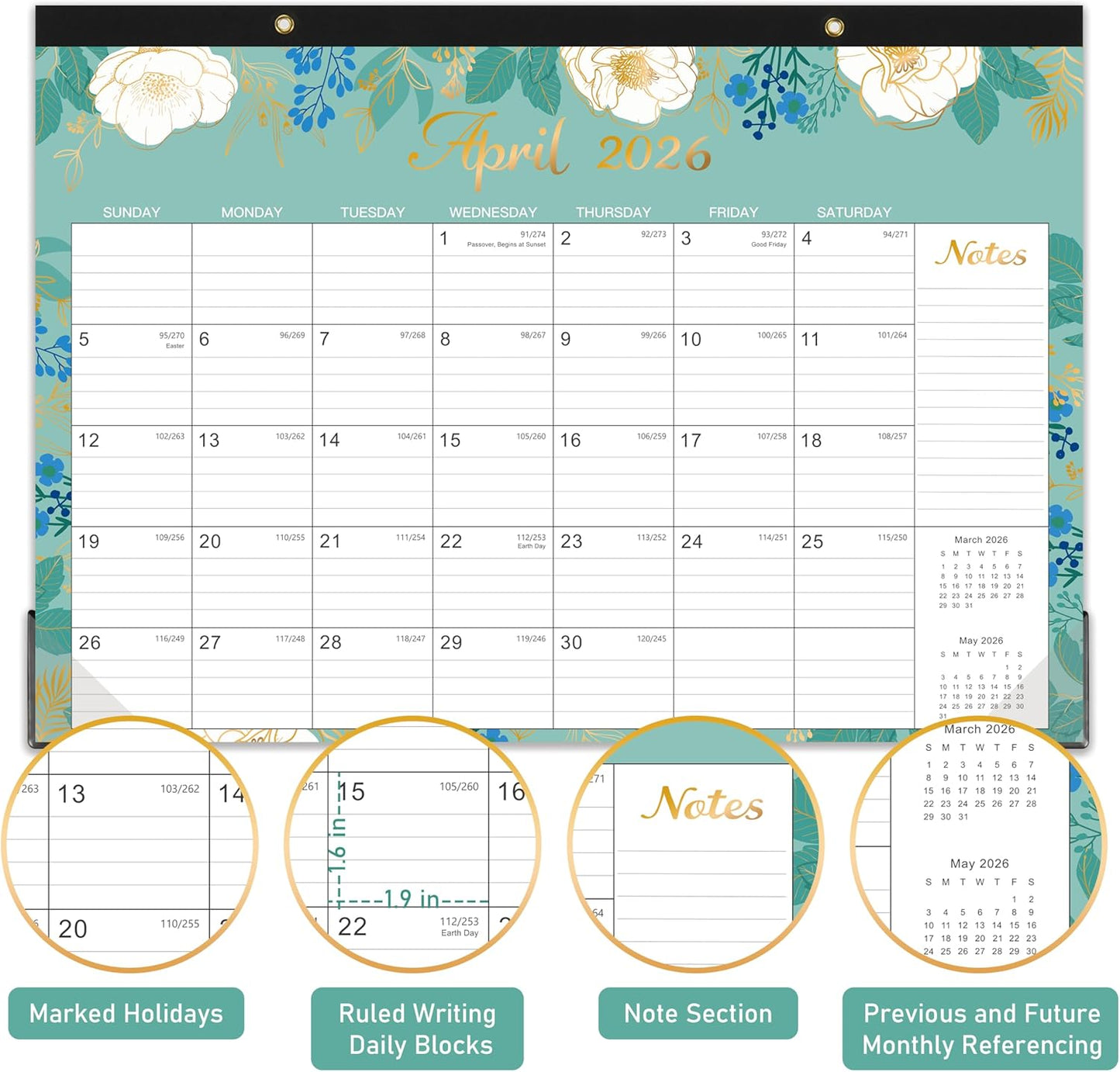 Desk Calendar 2025-2026 - Jul. 2025 - Dec. 2026, 18 Months Large Monthly Desk Calendar, 17" x 12", Desk Pad, Large Ruled Blocks, To-do List & Notes, Best Desk/Wall Calendar for Planning or Organizing