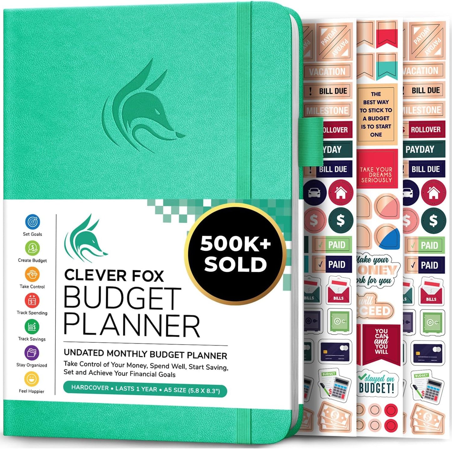 Clever Fox Budget Planner - Expense Tracker Notebook. Monthly Budgeting Organizer, Finance Logbook & Accounts Book, Bill Tracker, A5 (Emerald)