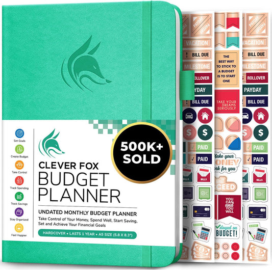 Clever Fox Budget Planner - Expense Tracker Notebook. Monthly Budgeting Organizer, Finance Logbook & Accounts Book, Bill Tracker, A5 (Emerald)