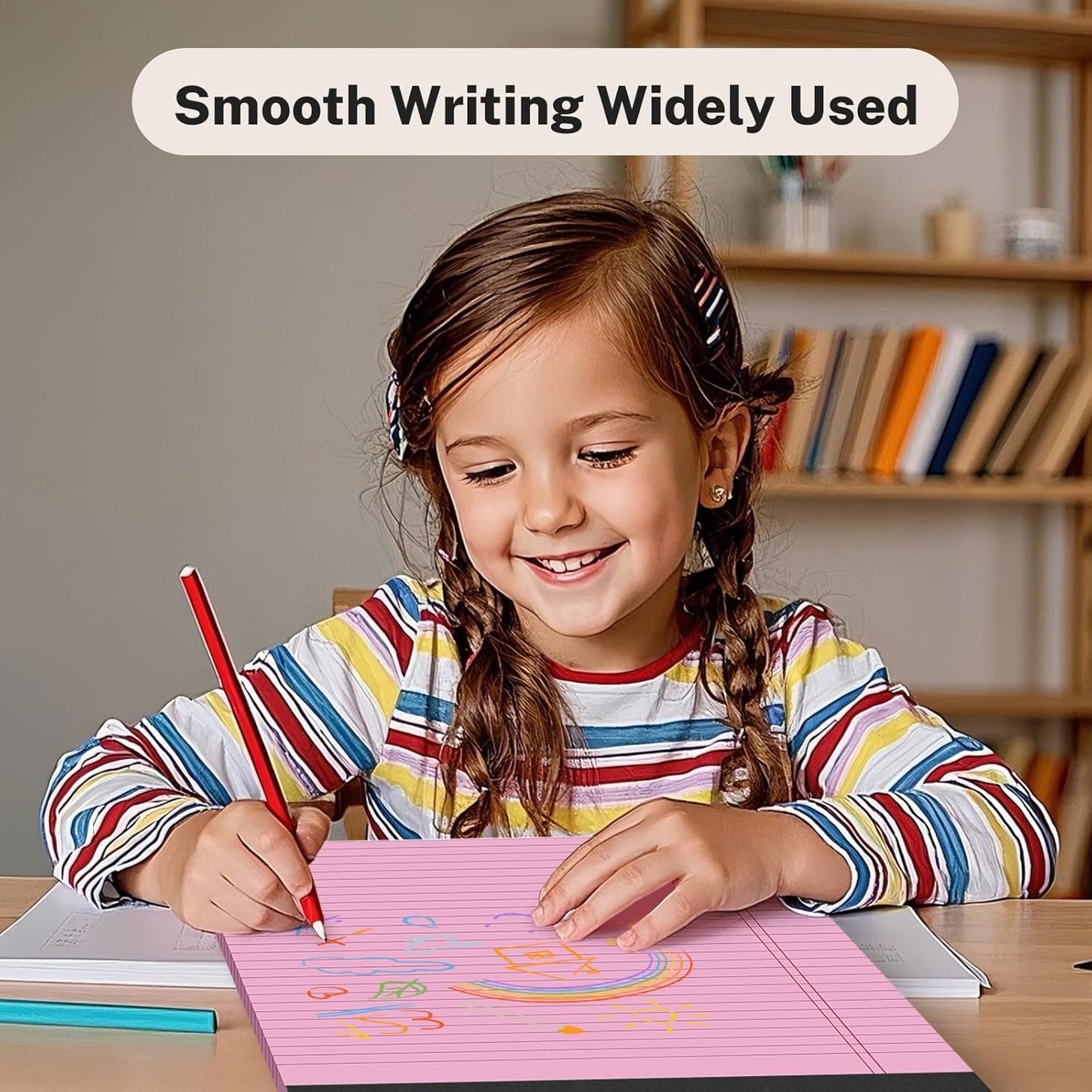 Pink Legal Pads 8.5 x 11, Notepads 8.5 x 11, Wide Ruled, 12 Pack Pink Note Pads 8.5 x 11, Pink Paper 8.5 x 11, Legal Size Paper, 30 Sheet/Notepad, Lined Paper, Writing Pads for Study, Office, Home