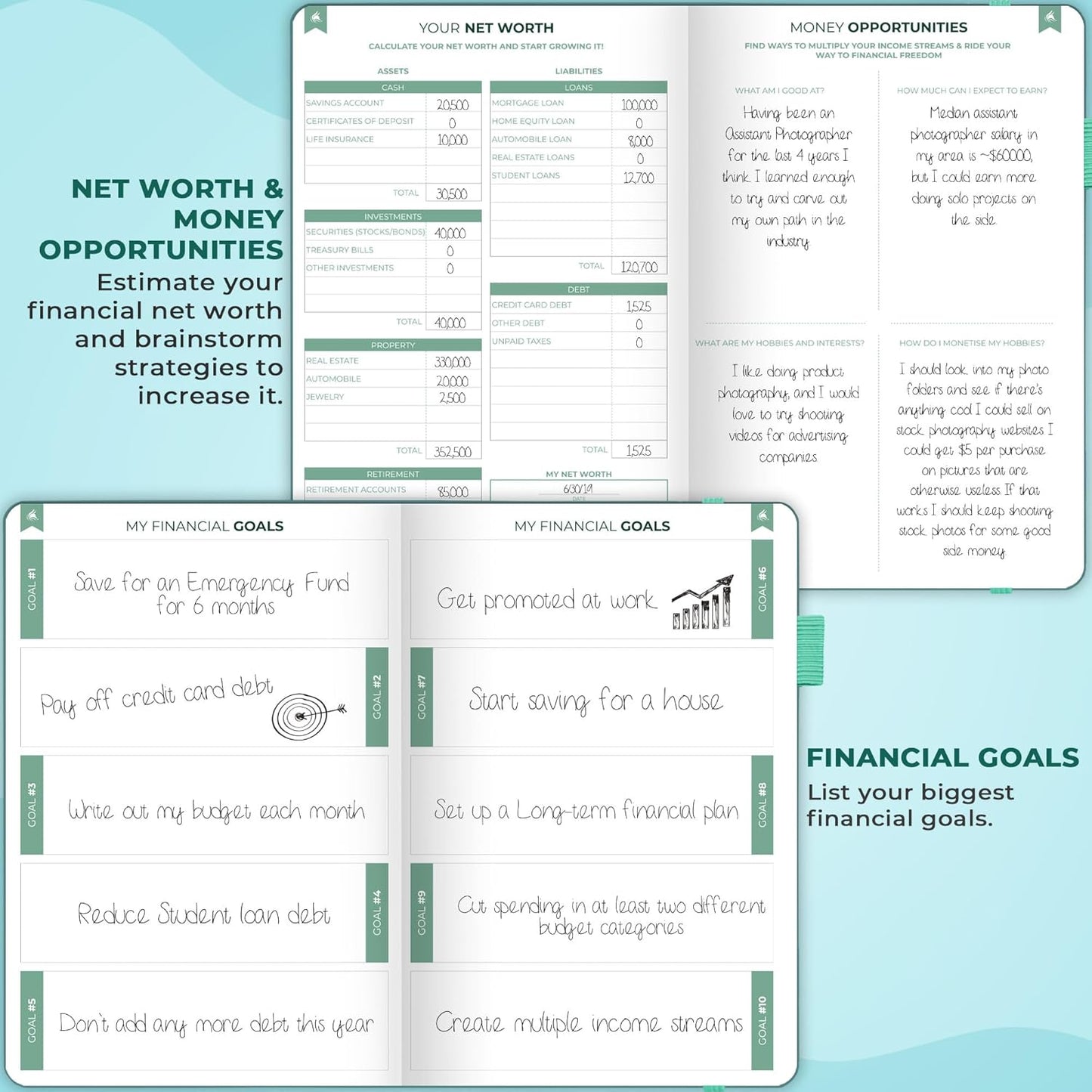 Clever Fox Bi Weekly Budget Planner – Undated Financial Organizer Book – Expense Tracker, Budgeting & Bill Notebook, A5 (Dark Teal)