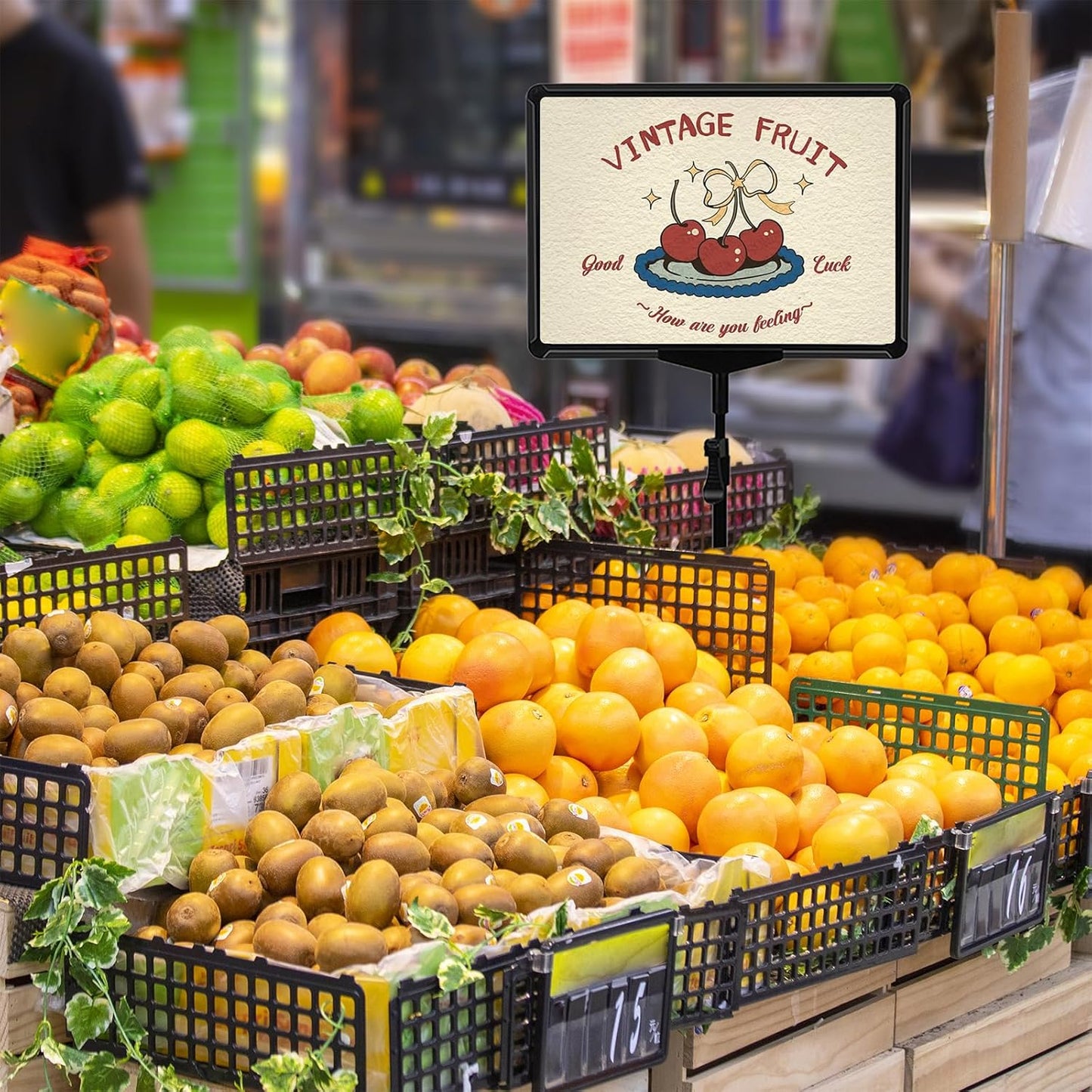 Adjustable Sign Stand - 8.5 x 11, Suitable for Indoor Table Top Use (Black, 2-pc)