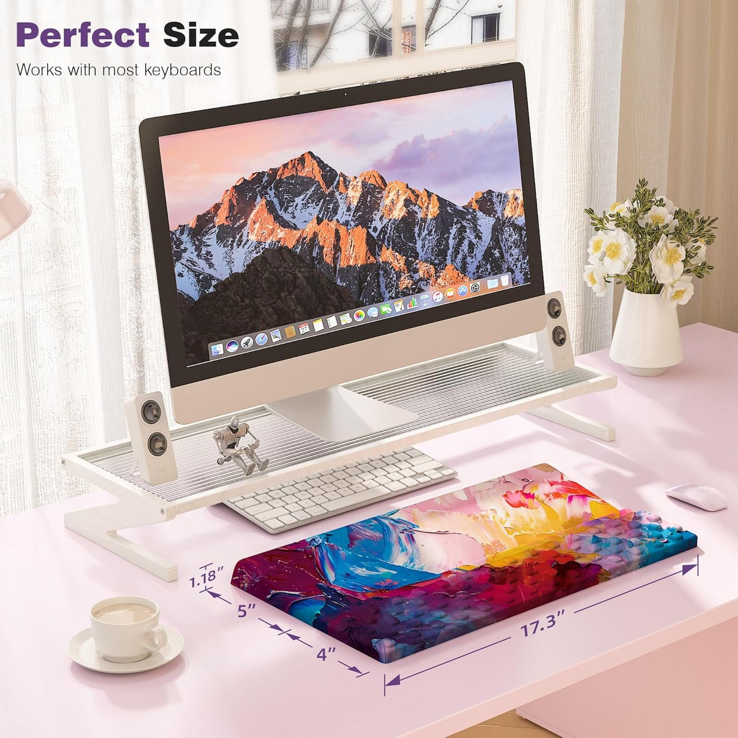 Ospelelf Keyboard Wrist Rest Comfortable Ergonomic Keyboard Stand Riser Holder Pad for Office Home