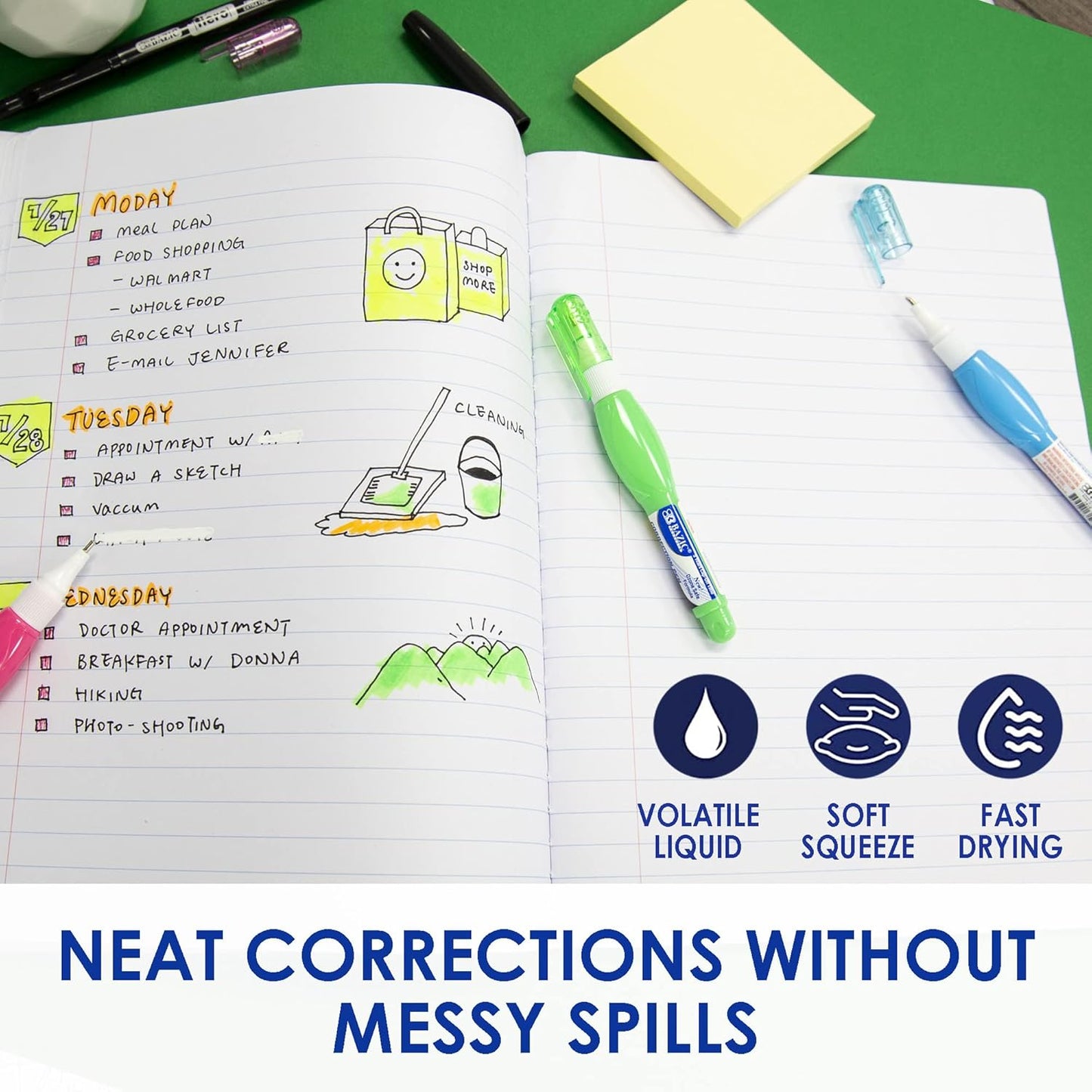 BAZIC Metal Tip Mini Correction Pen, 3ml (Pack of 3) (1615)