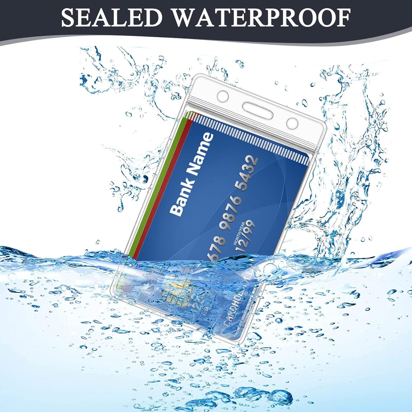 120 Pack ID Badge Holder - Vertical Badge Holder, 2.25" x 3.5" Clear Cards Holders for Lanyard, Plastic Sealable Waterproof, Name Tag Holder for Nurses, Office and School