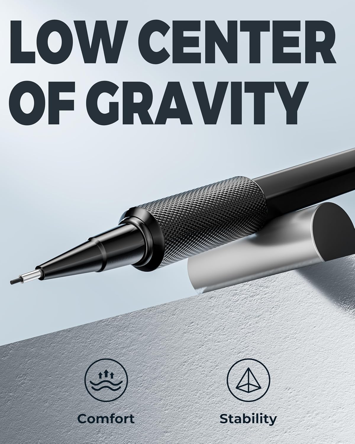 0.5mm Mechanical Pencil Set, 3PCS Metal Mechanical Pencils 0.5mm with 6 Tubes HB & 2B Lead Refills, Erasers, Weatherproof Artist Pencils with Case for Outdoor Writing Drafting Drawing