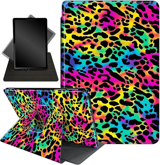 for Amazon Kindle Fire Max 11 Case (13th Generation, 2023 Release) 11",Mxfdegf 360 Degree Swiveling Stand Protective Cover with Auto Sleep/Wake,for All-New Fire 11 Max Tablet,Colorful Leopard Print