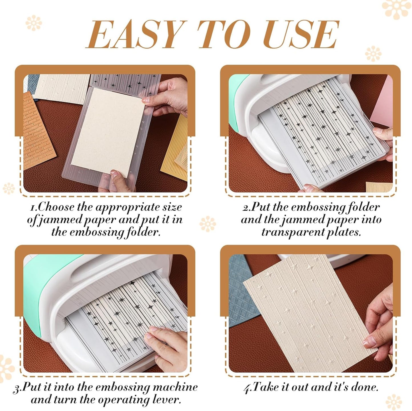 Geiserailie 8 Pieces Embossing Folders Embossing Machine Template Paper Card Heart Folders for Card Making DIY Flower Scrapbook Photo Album Craft Decoration 5.9 x 4.1 Inch(8 Pcs,Vintage Style)