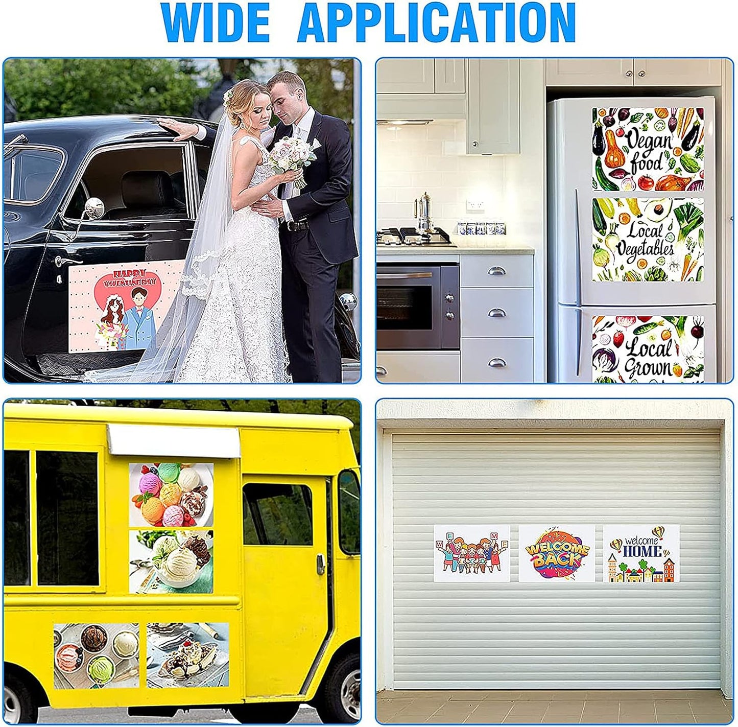 Car Magnetic Sheet, Large Blank White Magnet Sign Roll for Vehicle Doors, 11.5" x 17.5", 30 Mil Thick - Ideal for Custom Personalization Décor, Temporary Ads, Instructional & Warning Signs (2)