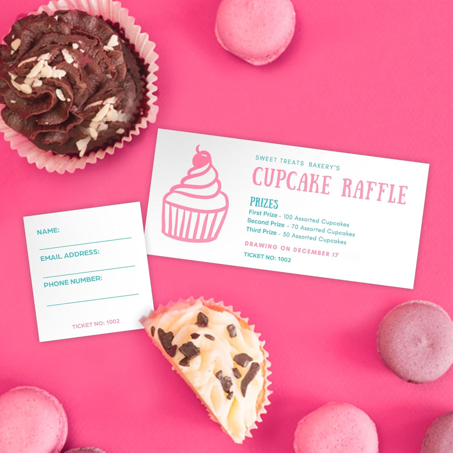 PrintWorks Printable Raffle Tickets With Tear-Away Stubs for Events & Fundraisers - 1000 Custom Tickets (Size 2.75" x 8.5") - 4 per Sheet - 250 Sheets (8.5" x 11") - Made in the USA - White (04295)