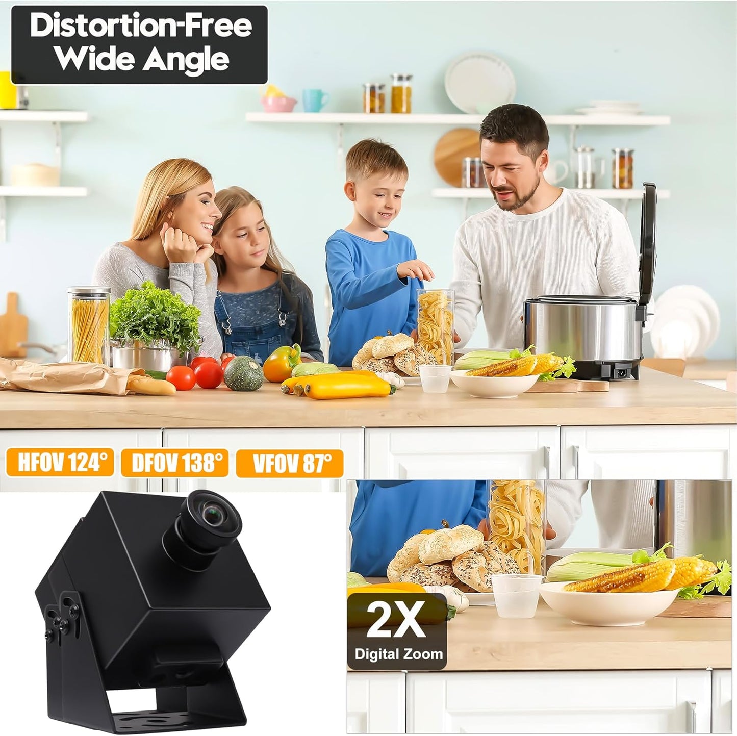 SVPRO 4K Webcam - USB HDMI Dual Output for Computer/Monitor/Projector/TV, Wide Angle Distortion-Free Streaming Webcam H.264 Security Camera