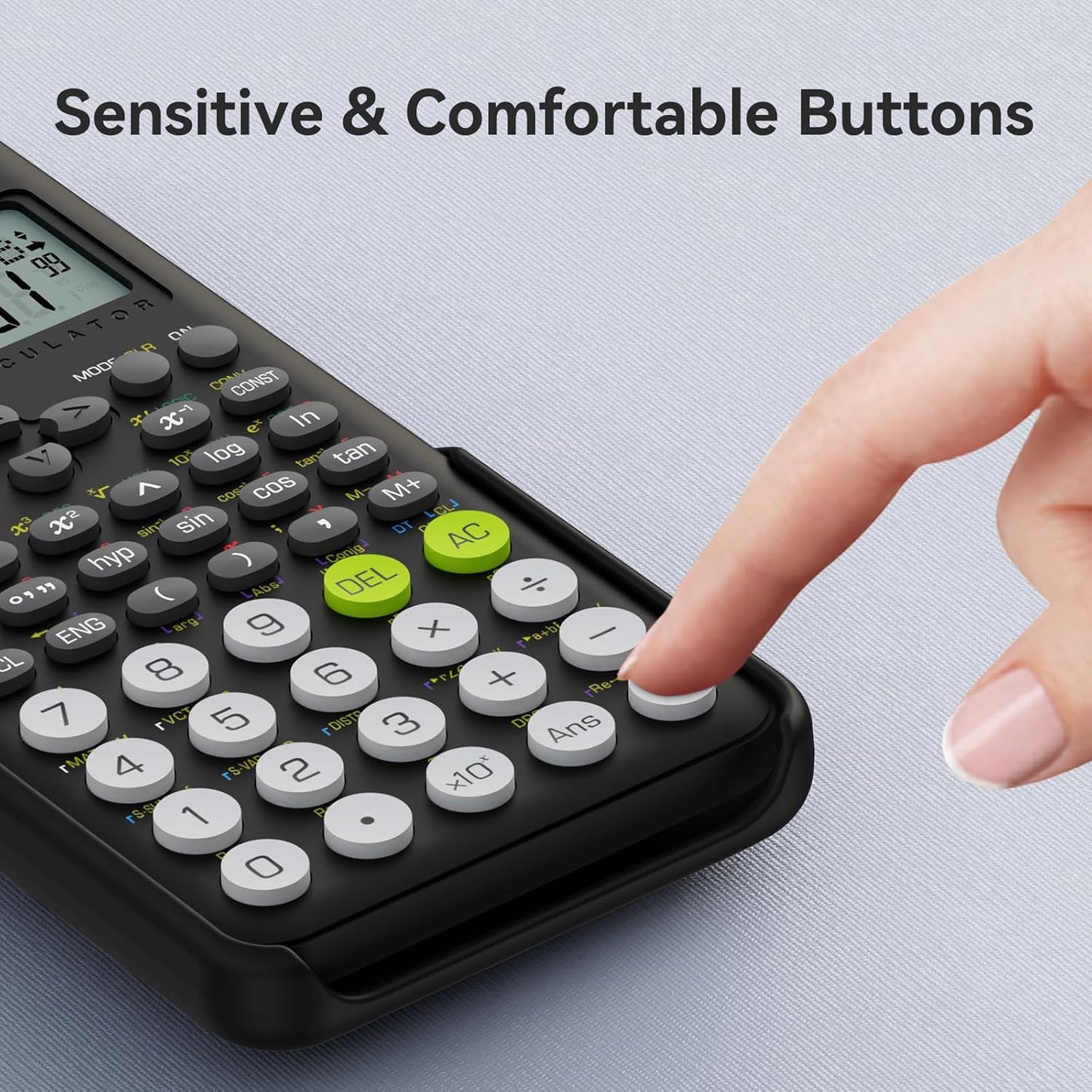 Scientific Calculators Bulk 8 Pack School Supplies, ROATEE 991MS 401 Functions 2-Line Display Desktop Calculator for Student with Sliding Cover, Solar Battery Dual Power for Middle High School Teacher