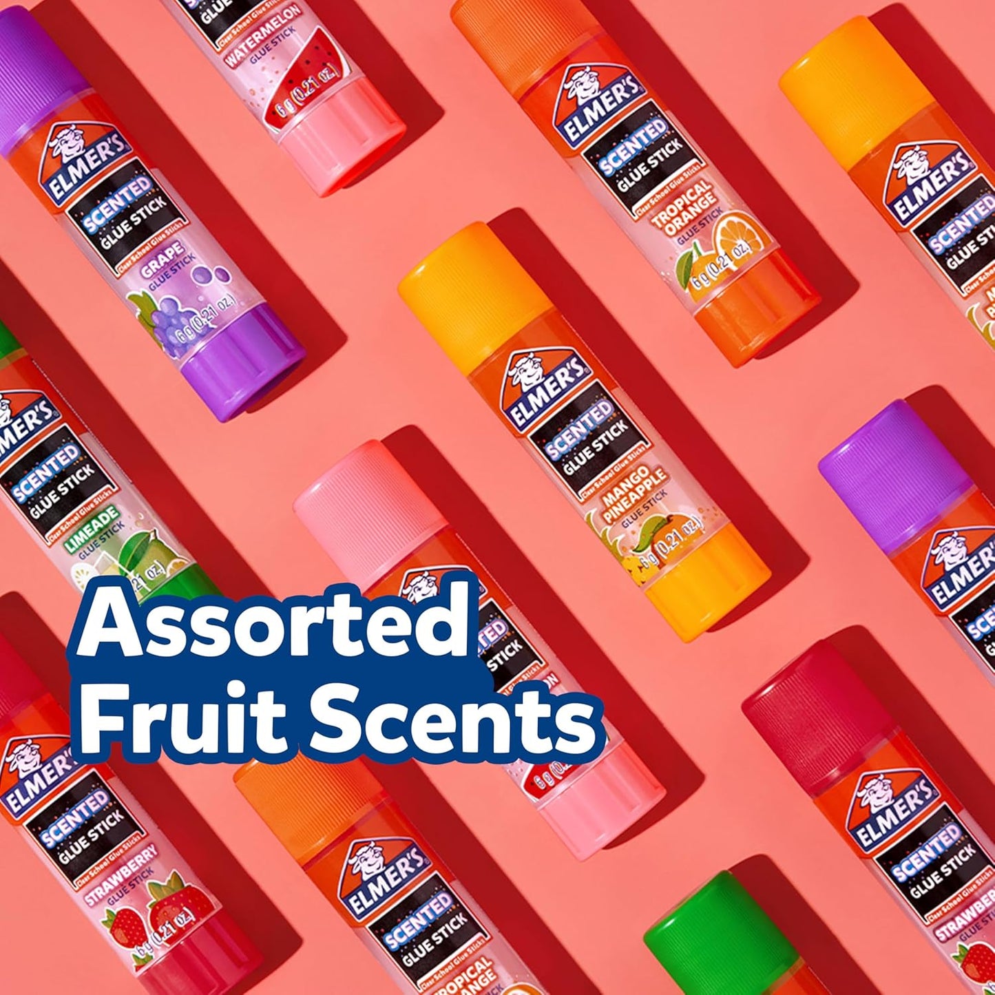 Elmer's Glue Stick Variety Pack, Featuring BlooStick Buddies, Disappearing Purple, and Scented Glue Sticks, Assorted, 30 Count