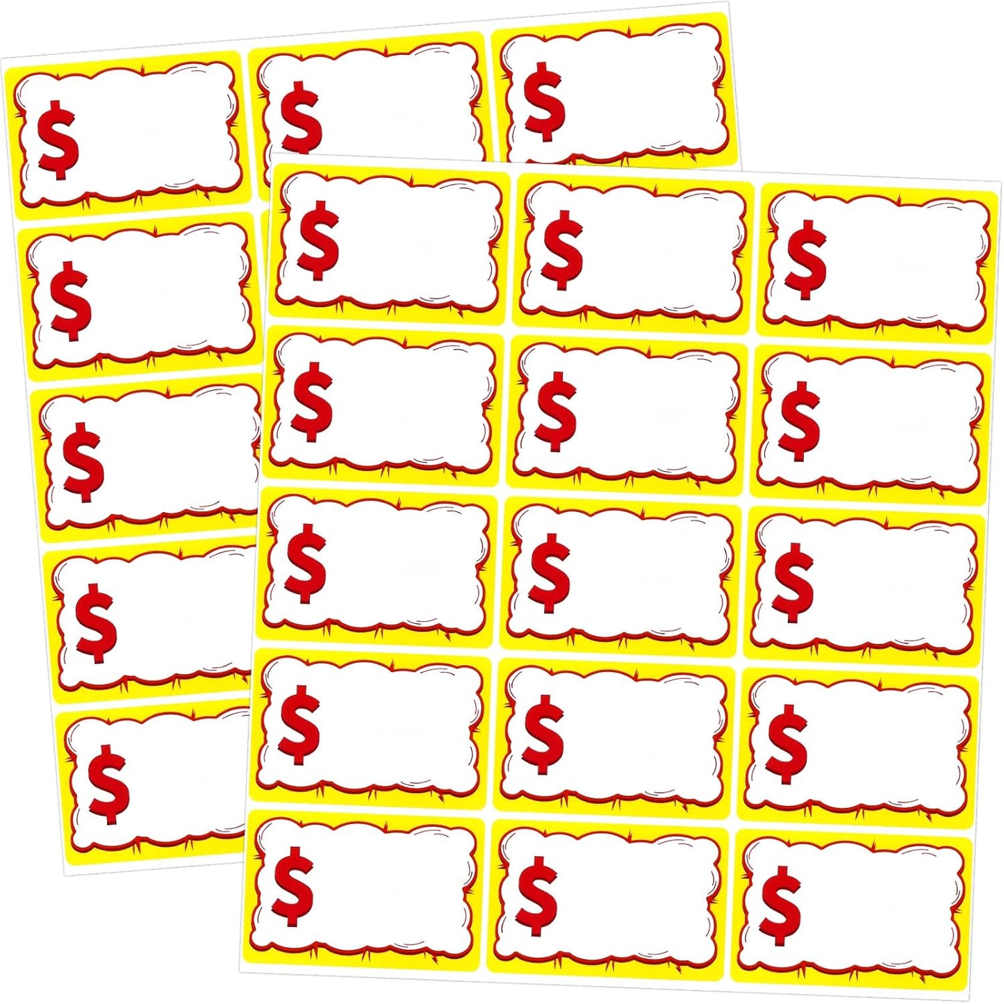 510 PCS Removable Garage Sale Price Stickers, 3"x2" Price Stickers for Yard Sales, Flea Markets, County Fairs & Retail Use, Pricemarker Labels, Colours Round Price Tags