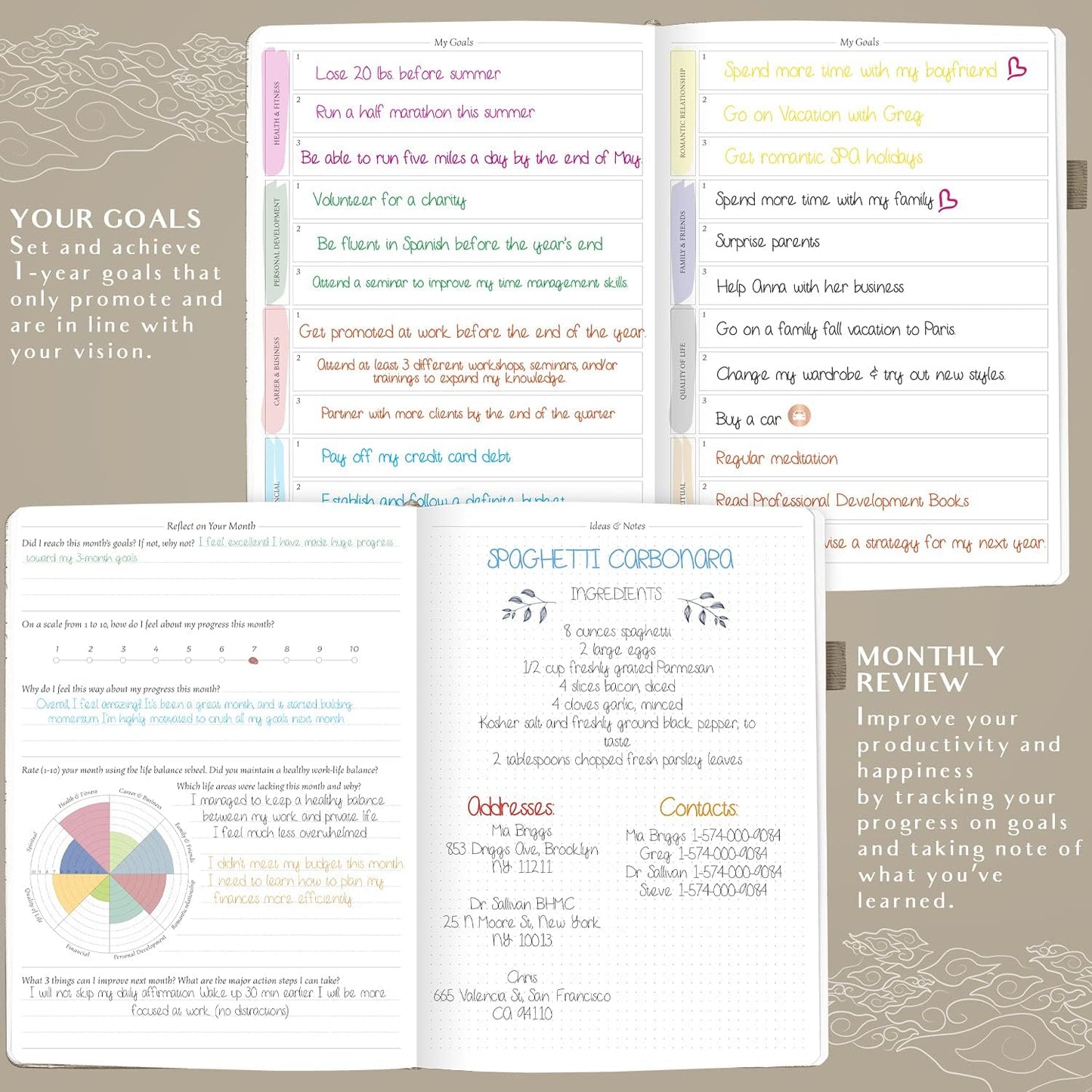 Legend Planner PRO Hourly Schedule - Weekly & Daily Organizer with Time Slots. Appointment Book Journal for Work & Personal, A4 (Seashell)