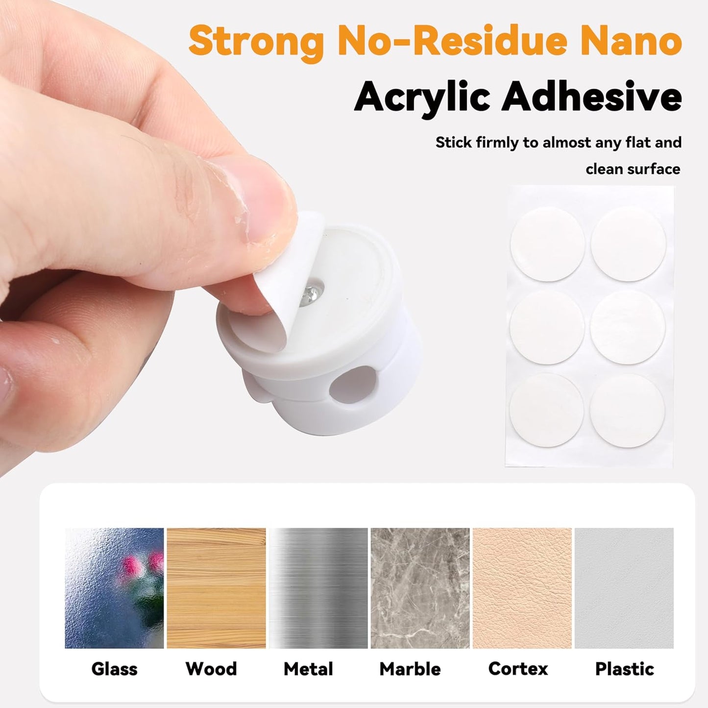 6 Pack Cable Management Clips[Upgrade Rotatable] Home Office Desk Cord Keeper Organizer Accessories Charger USB Wire Organizer Cord Holder for Nightstand (White)