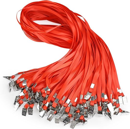 Lanyards for Id Badges,100 Packs Lanyard Bulk with Flat Badge for Name Tag Lanyard ID Holder