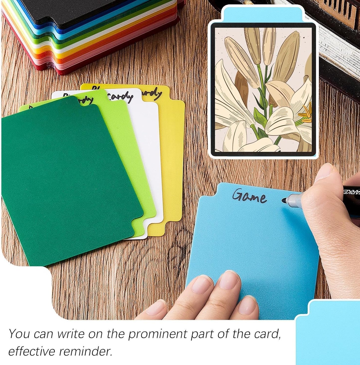 Trading Card Dividers Multicolor Card Page Dividers Frosted Plastic Separator with Tabs for Games Sports, 2.7 x 3.8 Inches(50 Pieces)