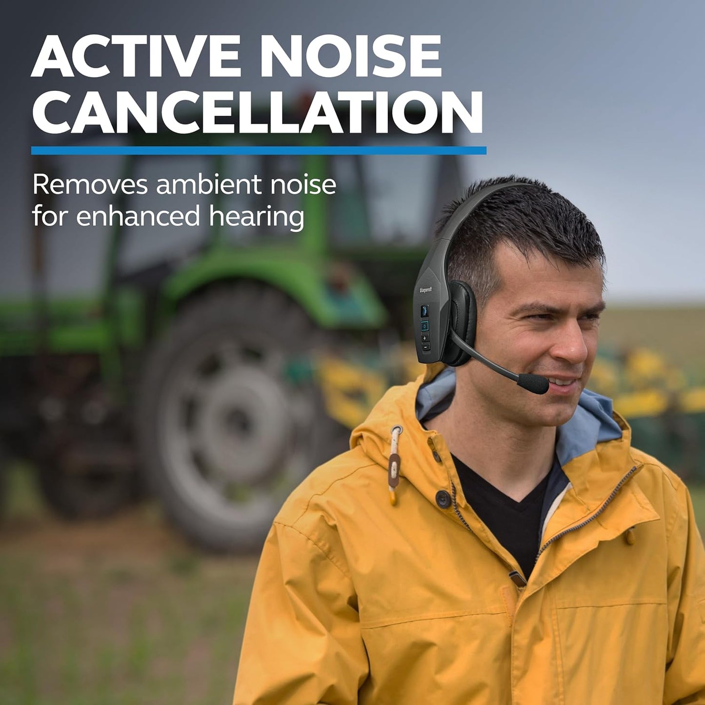 BlueParrott S650-XT Bluetooth Wireless Headphones 96% Noise Canceling Over Head Trucker Headset with Mic, 2-in-1 Convertible Stereo to Mono with ANC, IP54-Rated Protection, 36 hrs. Talk Time, Black