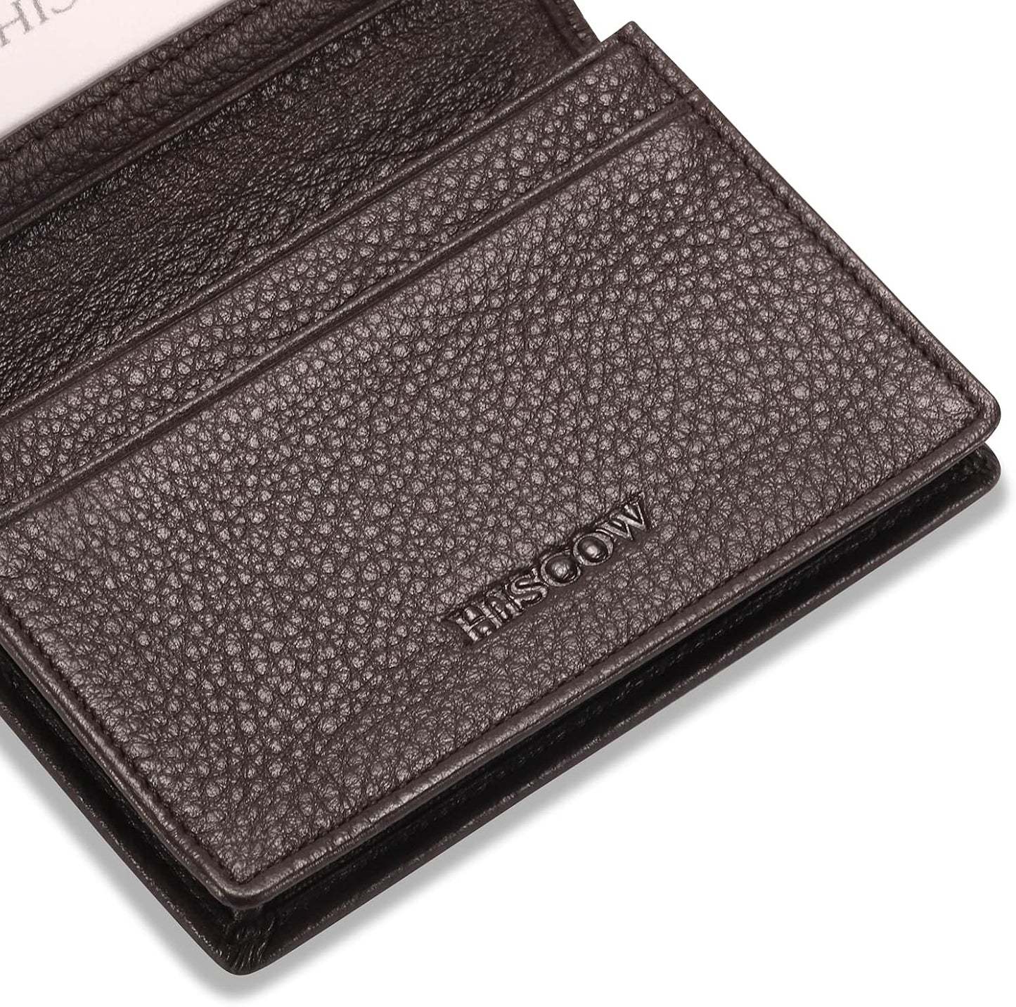 Leather Business Card Case Holder for Men & Women, Italian Calfskin