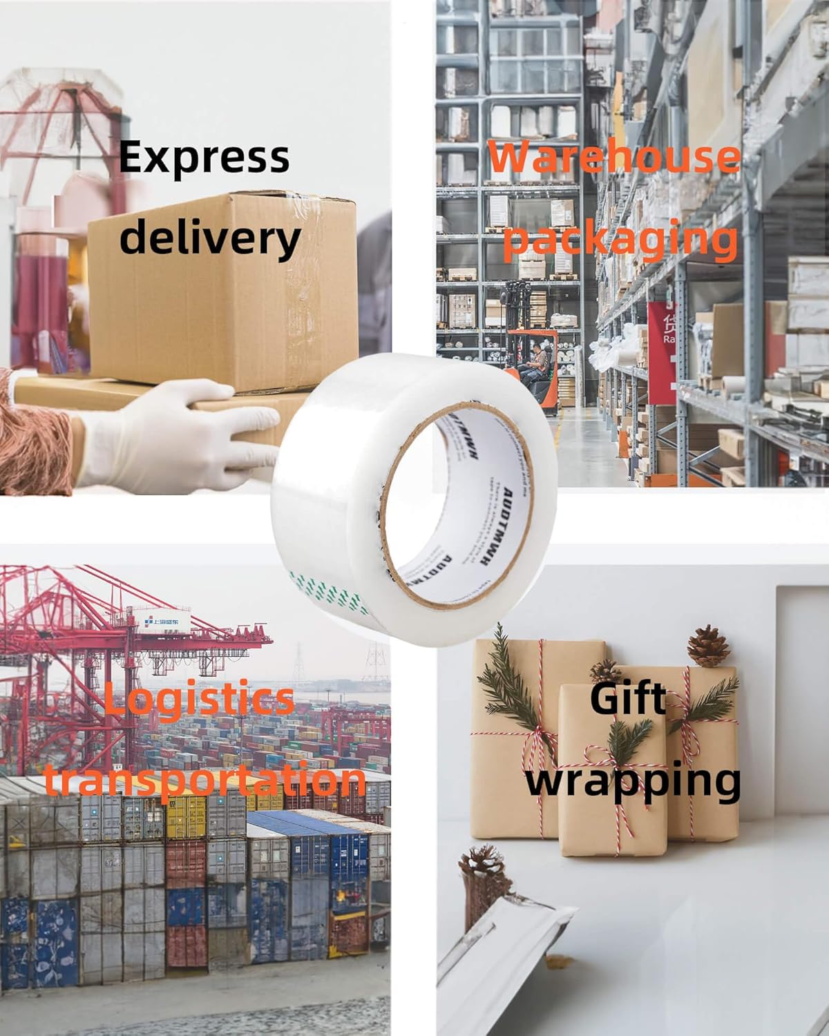 Packing Tape Refills, Clear, Packaging Tape Heavy Duty Designed for Moving, Shipping and Packing, Mailing,1.88" x 60 yds, 2 Rolls