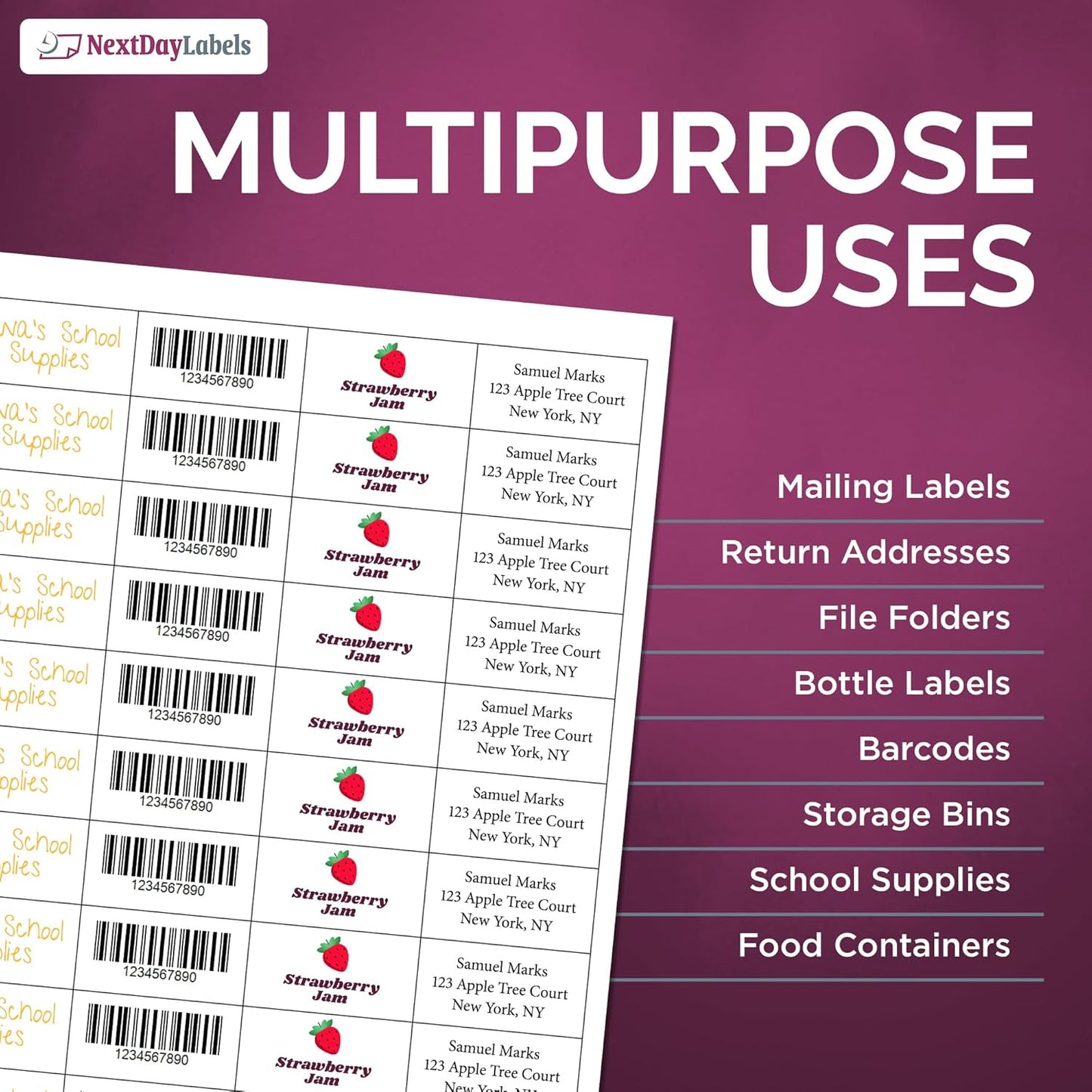 NextDayLabels – 2" x 1" Rectangular Sticker Labels for Printer - White Laser/Inkjet Printer Labels Return Address Labels Shipping Label Stickers (1000 Sheets, 40 Per Sheet, 40000 Labels)