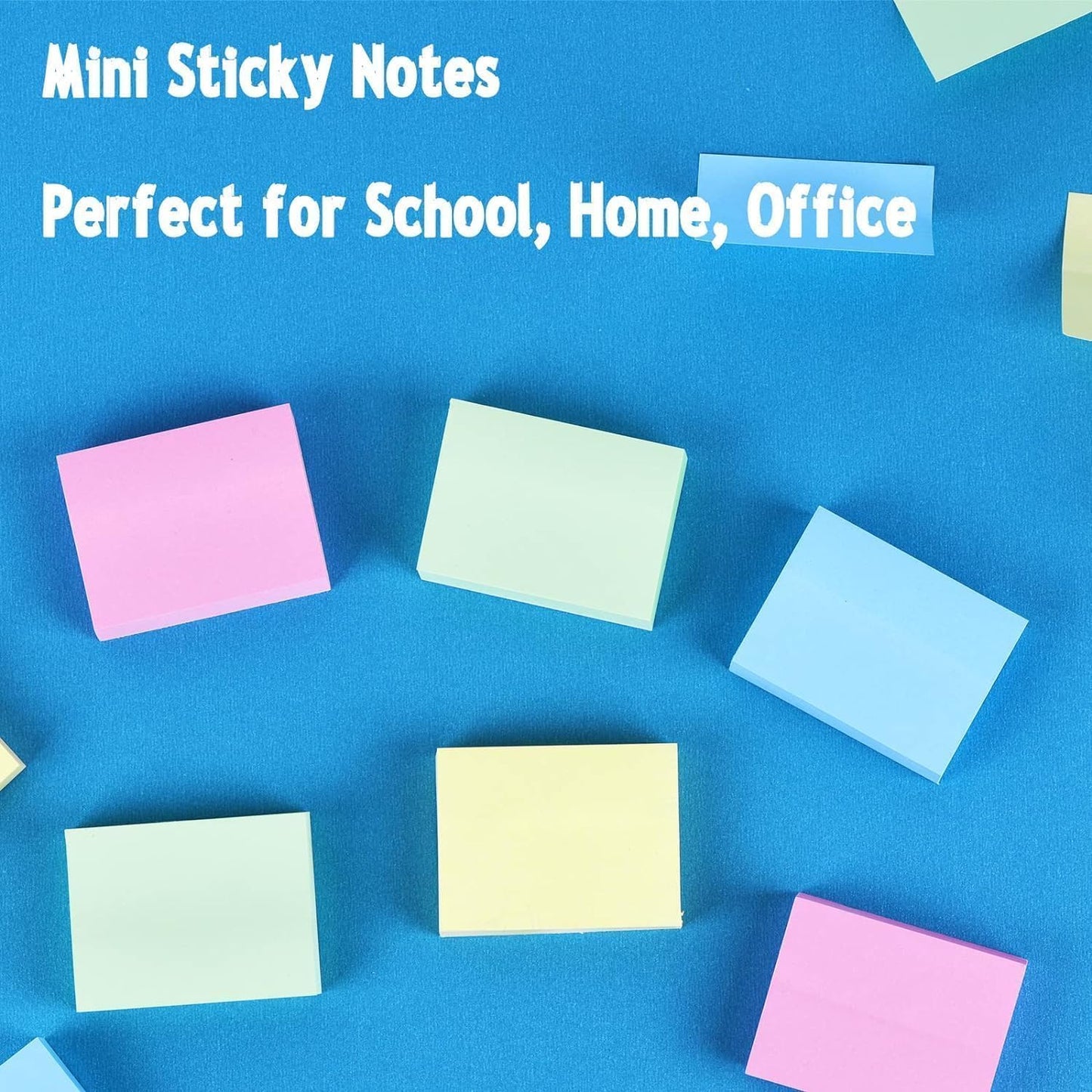 Umikk 50 Pack Sticky Notes 1.5x2 in, 5000 Sheets Small Self-Stick Note, 4 Color Mini Sticky Notes Pad Bulk, Easy to Post for Office, School, Home