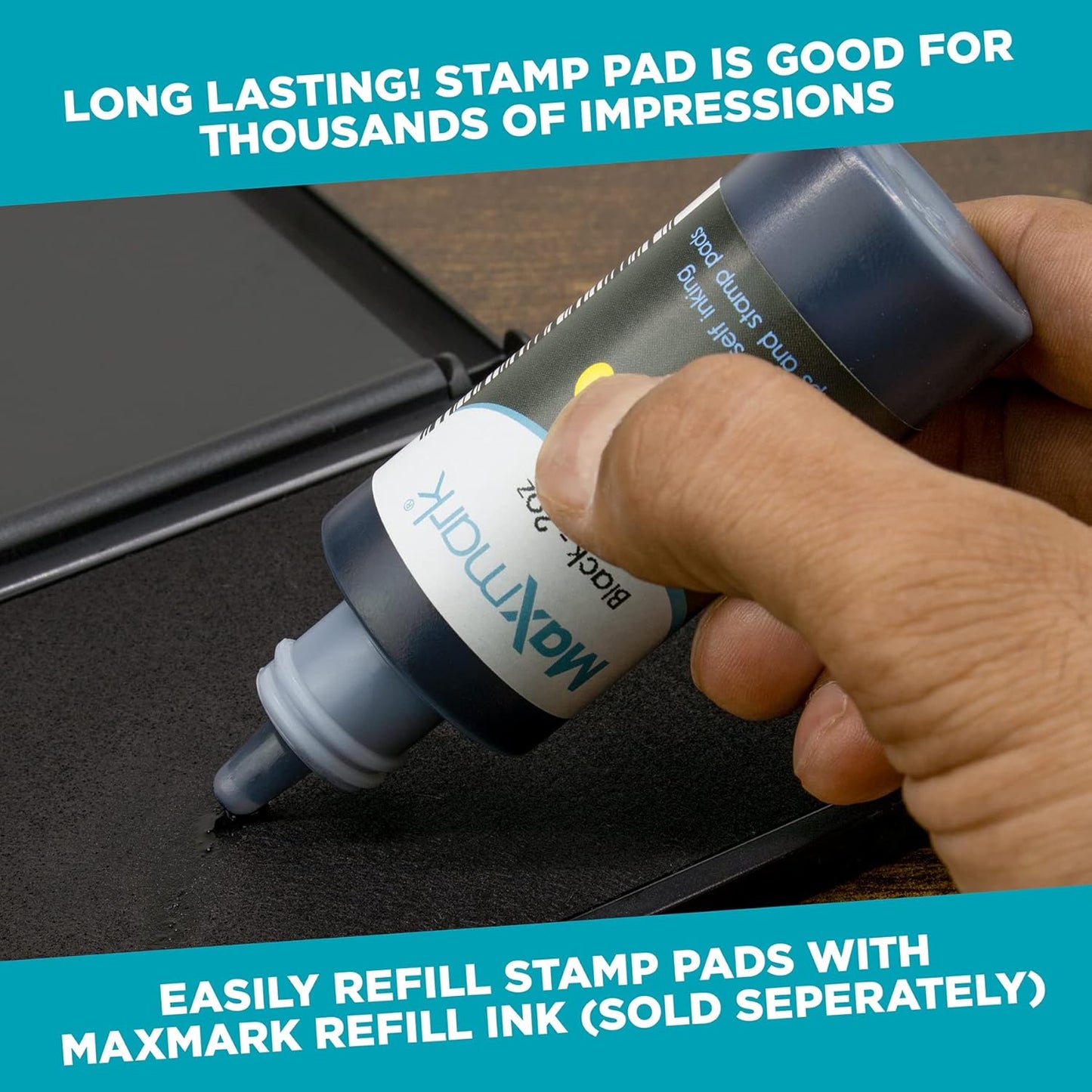 MaxMark Large Orange Stamp Pad - 4-1/4" by 7-1/4" - Premium Quality Felt Pad