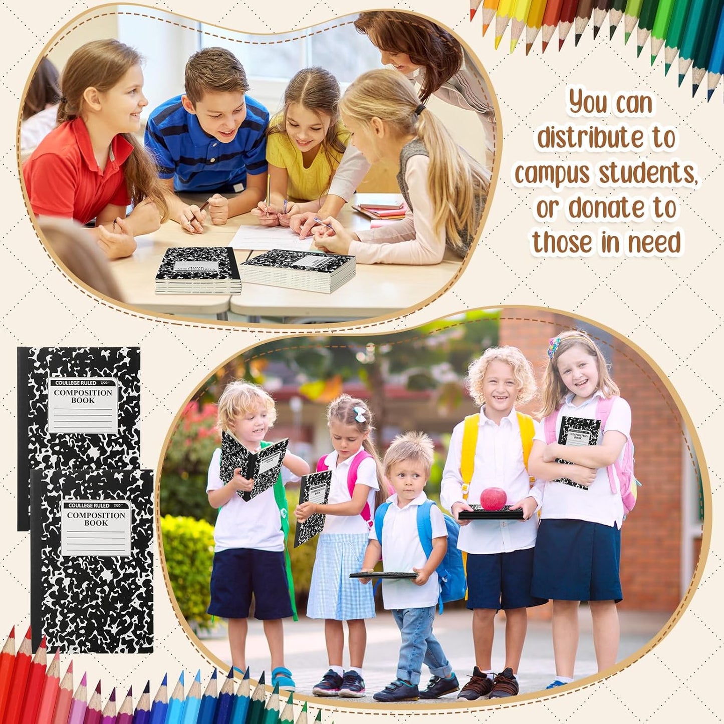 Fainne 100 Pack A5 Composition Notebooks Bulk College Ruled Composition Notebooks Marble Covers Notebook for Student Classroom Office Supplies 30 Sheet/60 Page(Black)