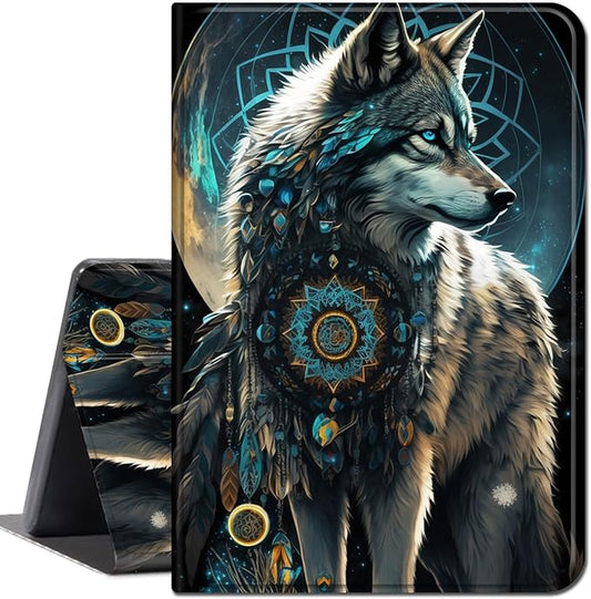 for Amazon Kindle Fire Max 11 Case (13th Generation, 2023 Release) 11",Slim Lightweight Smart Shell Stand Cover with Auto Wake/Sleep for All-New Fire 11 Max Tablet,Dream Catcher Wolf
