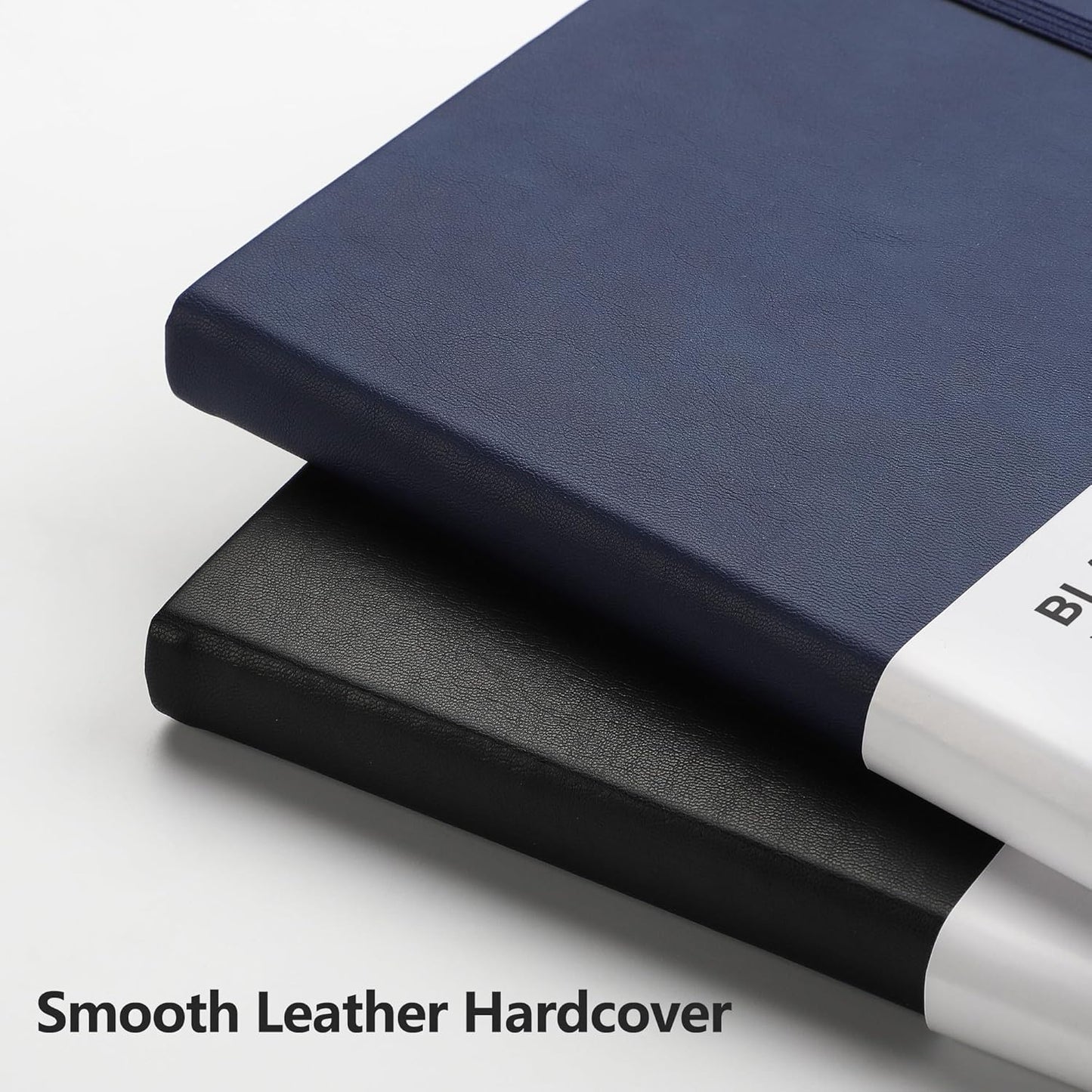 RETTACY Blank Journal Notebook, 2-Pack, 192 Pages per Pack, A5 Medium Size (5.7'' x 8.3''), Leather Hardcover, 100 GSM Thick Paper, for Sketching, Drawing, Painting (Black & Navy Blue)