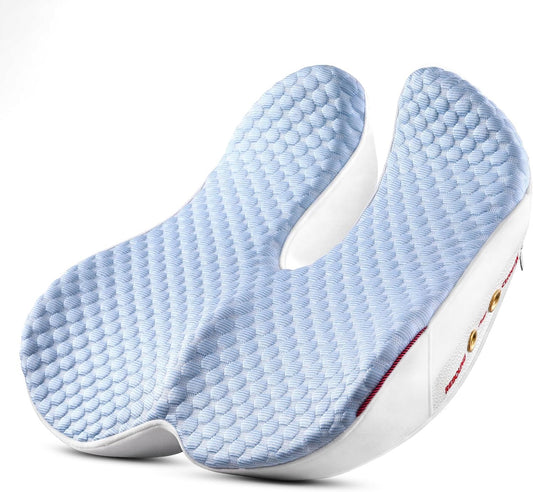 Seat Cushion for Tailbone Pain Relief X-Large ,Ergonomic Office Chair Cushions for Butt Hip Lower Back & Sciatica Pain Relief Pillow,Pressure Relief Seat Cushion for Long Sitting, Car & Plane（Blue)