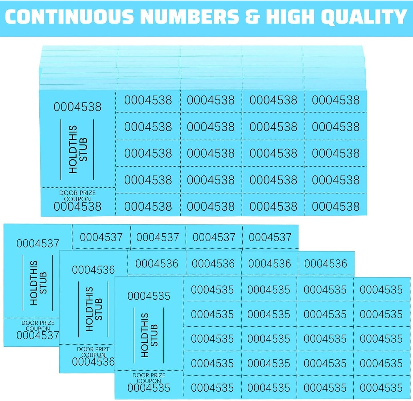 Kosiz 504 Sheets 20 Bid Raffle Ticket with Different Numbers Per Sheet Chinese Auction Tickets for Events Church Basket Auction Silent (Lake Blue)