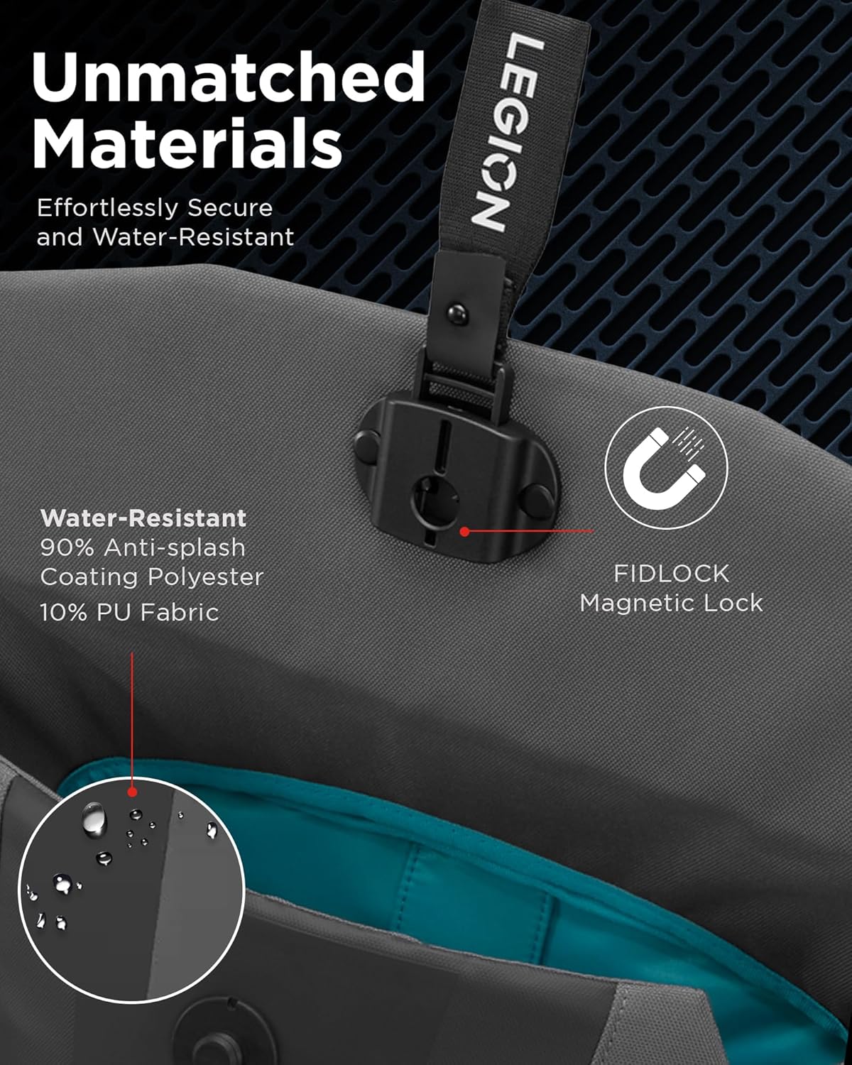 Lenovo Legion Gaming Backpack GB400 for Computers Up to 16 Inch - Lightweight Water Repellant Bag with Multiple Pockets, & Superior Valuables Protection for Gamers (Black)